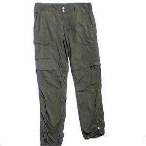 COLUMBIA OMNI-SHADE Women's Zip-Off Hiking Pants Army Green Size 12